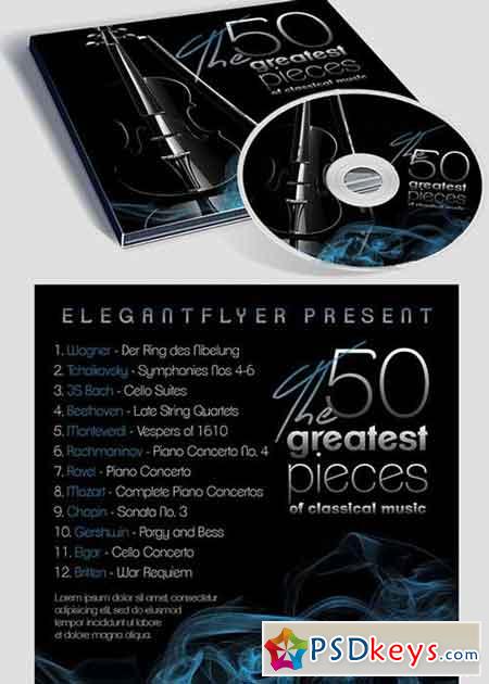 Classical music CD Cover PSD Template » Free Download Photoshop Vector
