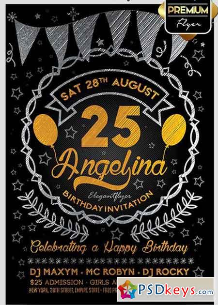 Birthday Invitation Flyer PSD Template + Facebook Cover
