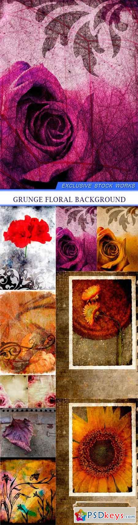 Grunge floral background 10X JPEG