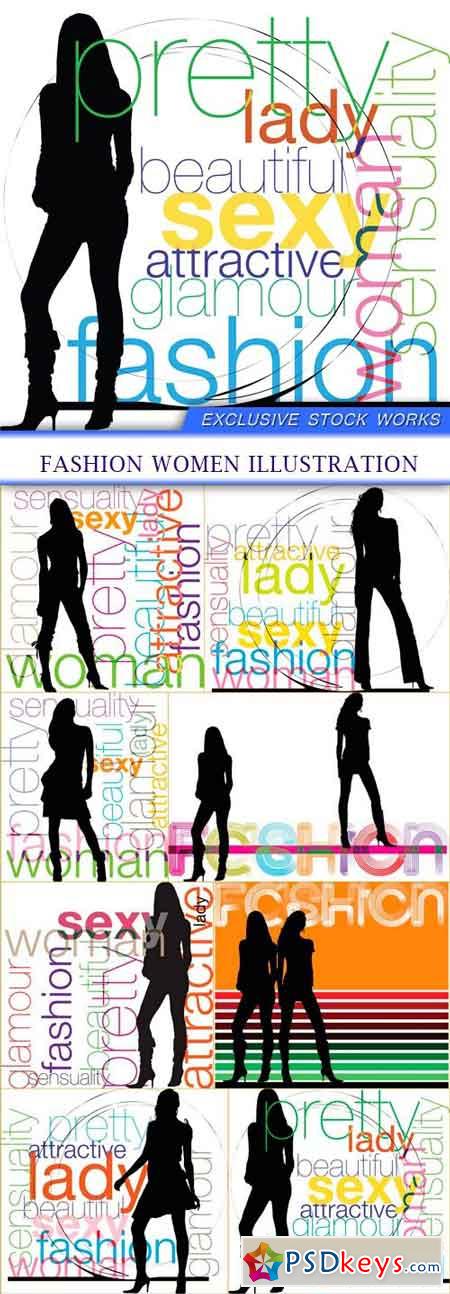 Fashion Women illustration 8x EPS