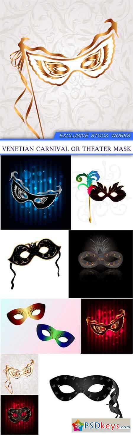 Venetian carnival or theater mask 9X EPS