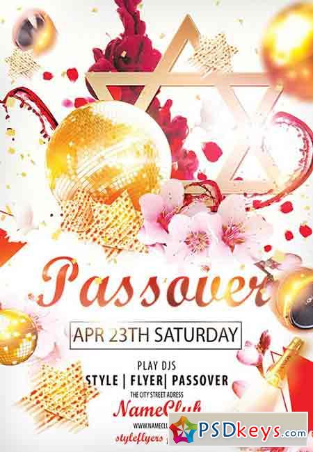Passover PSD Flyer Template + Facebook Cover
