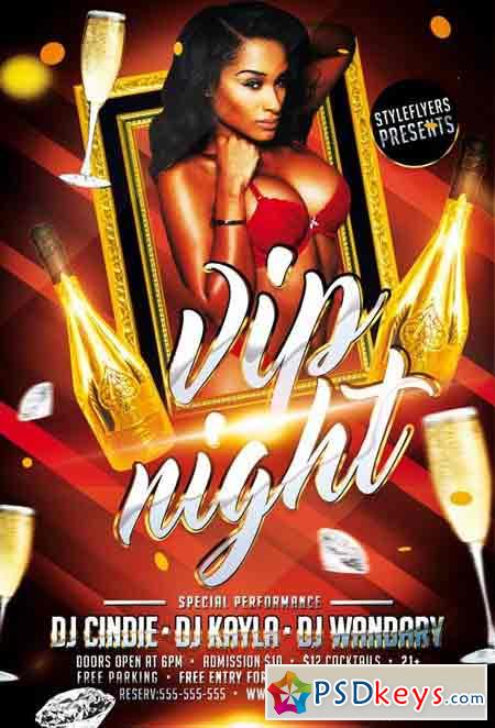 Vip Night PSD Flyer Template + Facebook Cover