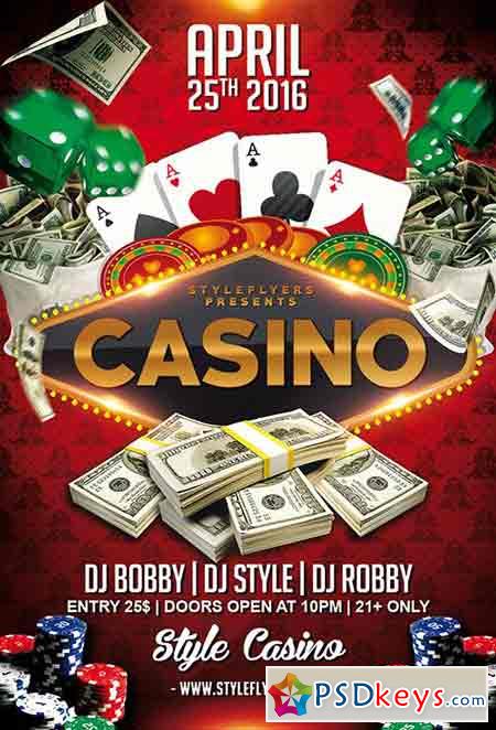 Casino PSD Flyer Template 2 + Facebook Cover