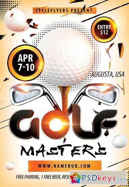 Golf Masters PSD Flyer Template + Facebook Cover