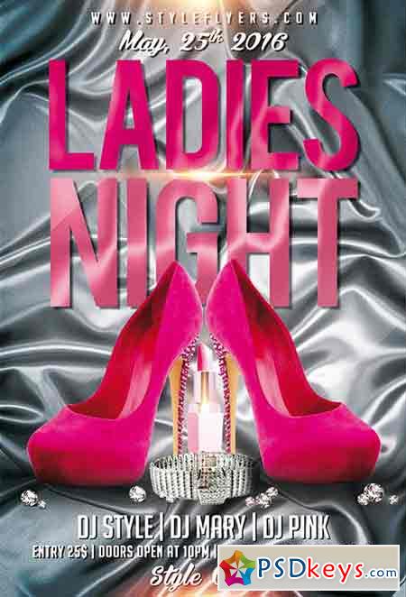 Ladies Night PSD Flyer Template 2 + Facebook Cover