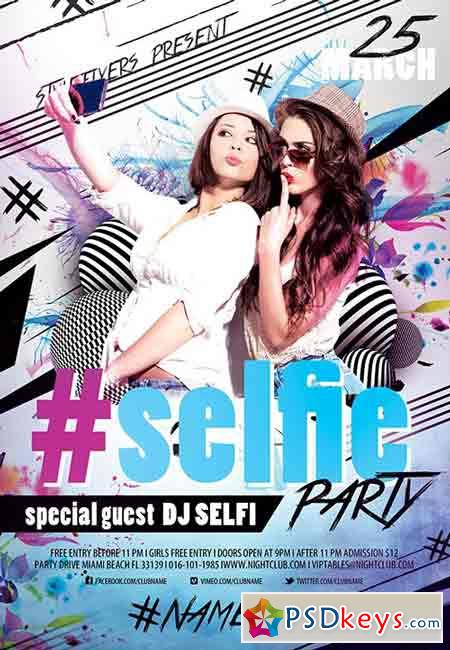 Selfi Party PSD Flyer Template + Facebook Cover