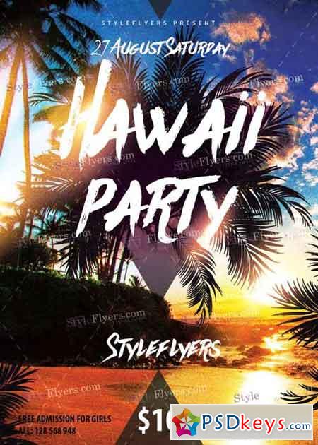 Hawaii Party V1 PSD Flyer Template