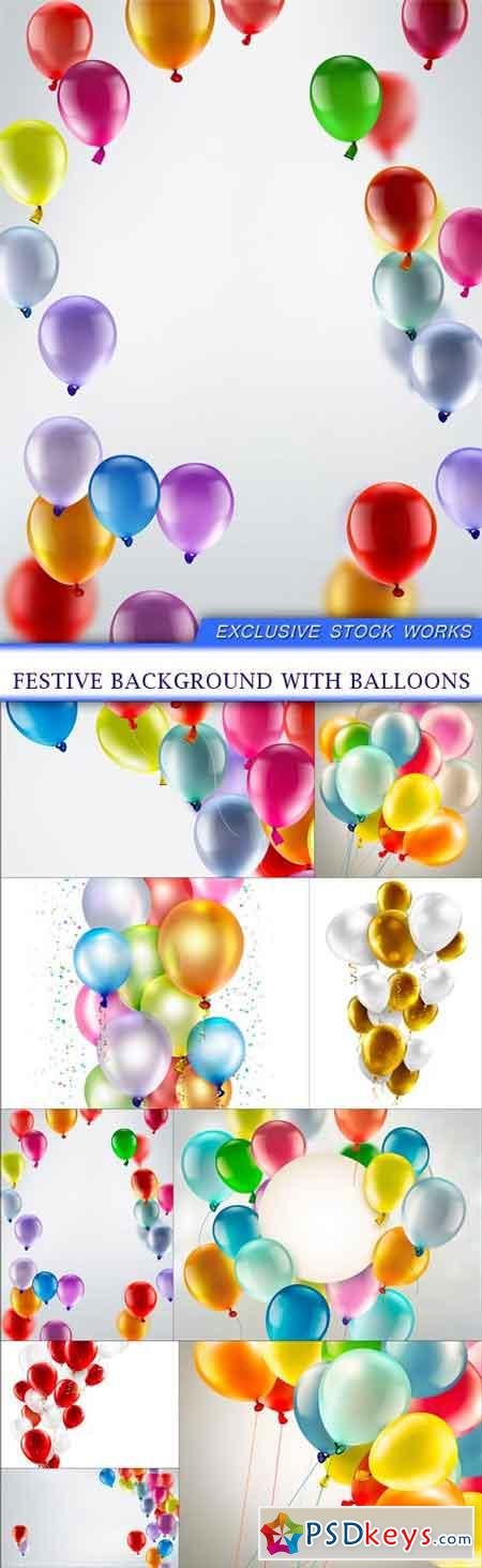 Festive background with balloons 9x JPEG