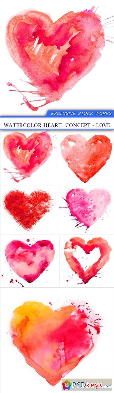 Watercolor heart. Concept - love 7X JPEG