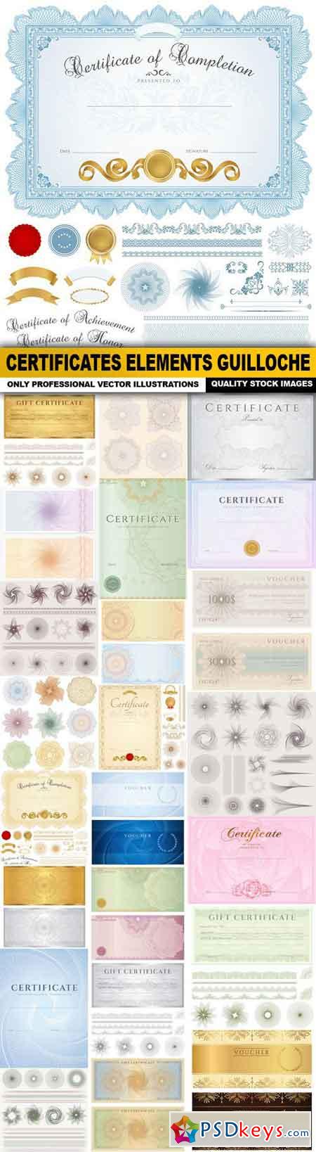 Certificates Elements Guilloche - 25 Vector