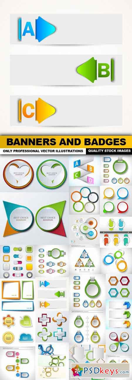 Banners And Badges - 25 Vectors
