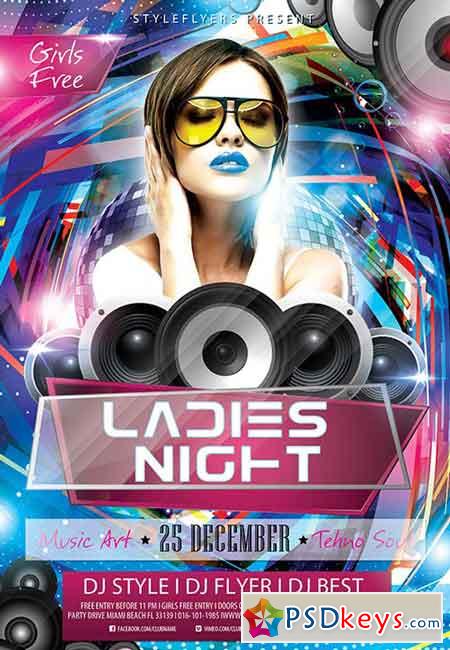 Ladies Night PSD Flyer Template + Facebook Cover 2