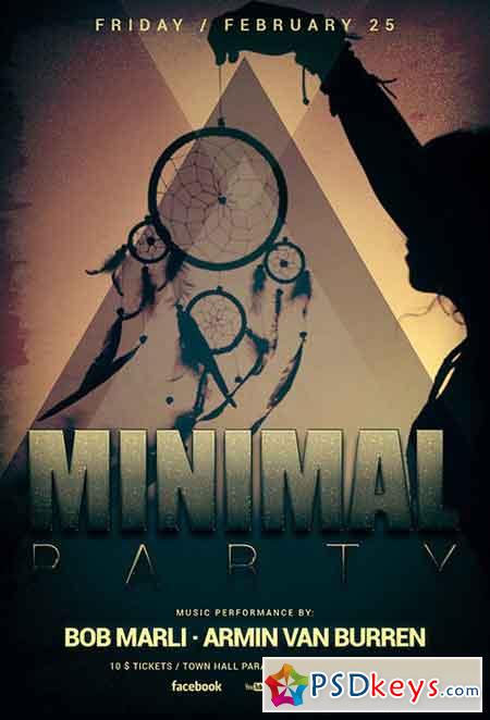 Minimal Party PSD Flyer Template + Facebook Cover
