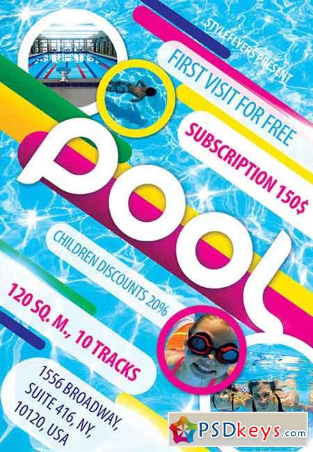 Pool PSD Flyer Template + Facebook Cover 2