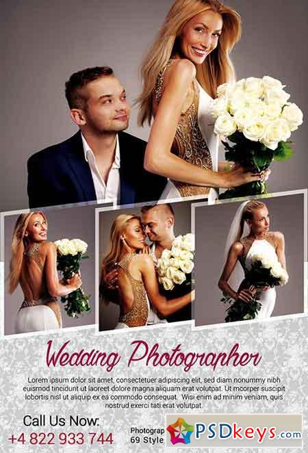 Wedding Photographer PSD Flyer Template + Facebook Cover