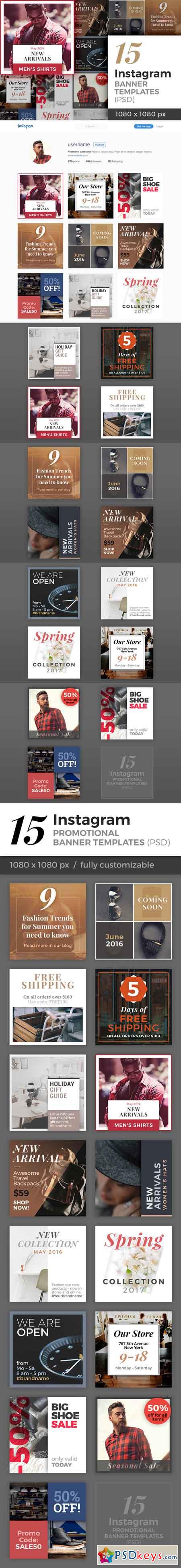 15 Instagram Banner Templates (PSD) 713774