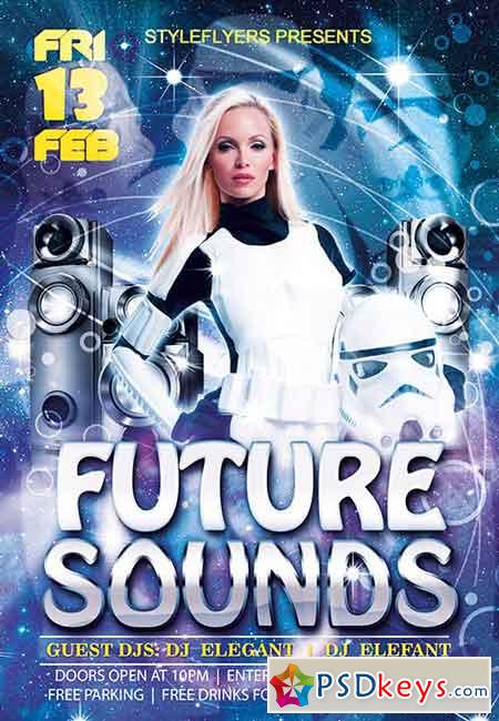 Future Sounds PSD Flyer Template + Facebook Cover