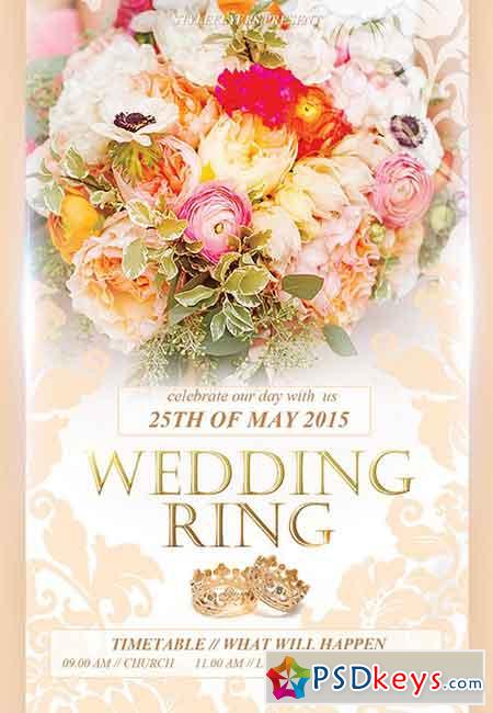 Wedding Ring PSD Flyer Template + Facebook Cover