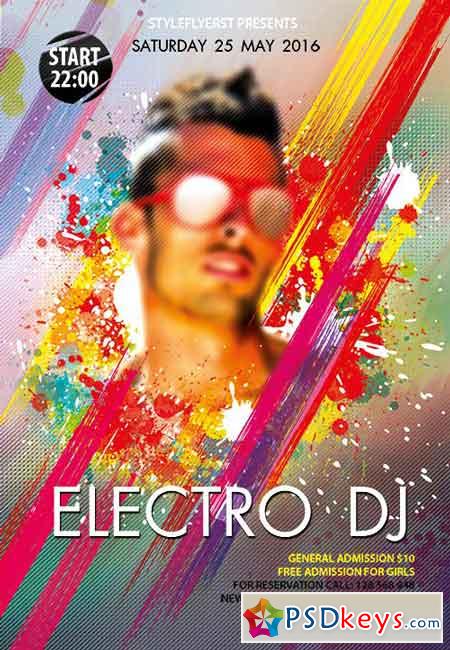 Electro DJ Flyer PSD Template