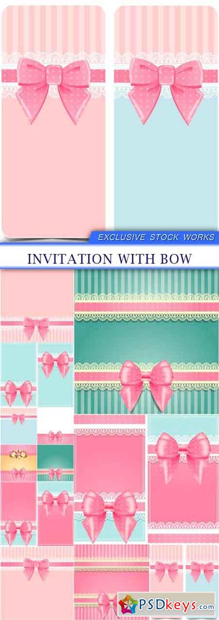 Invitation with bow 12X EPS