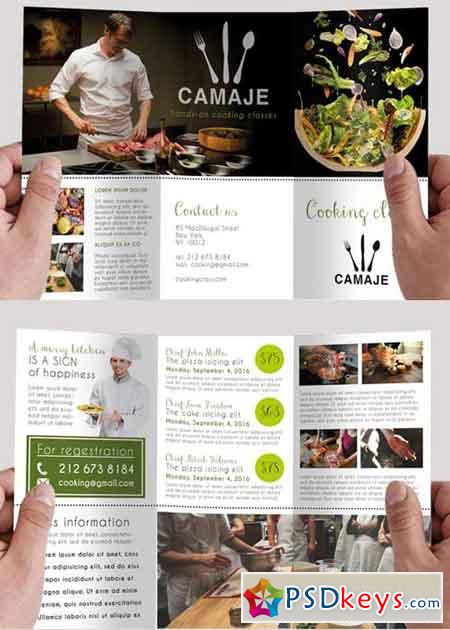 The cooking school Premium Tri-Fold PSD Brochure Template