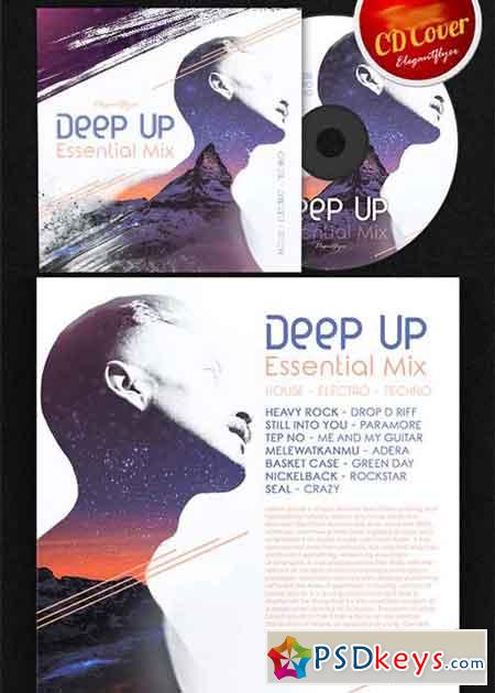 Deep Up CD Cover PSD Template