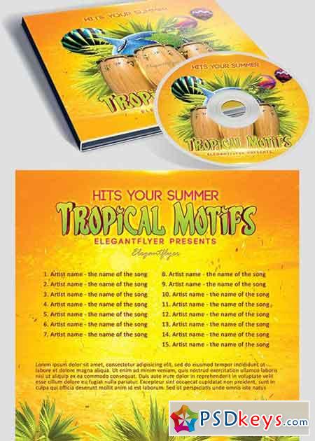 Tropical Motifs CD Cover PSD Template