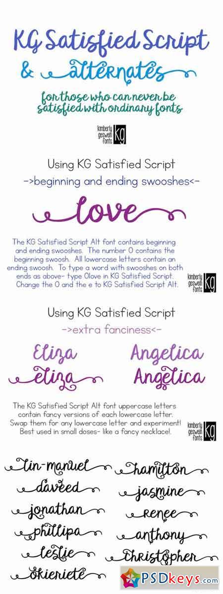 KG Satisfied Script Font