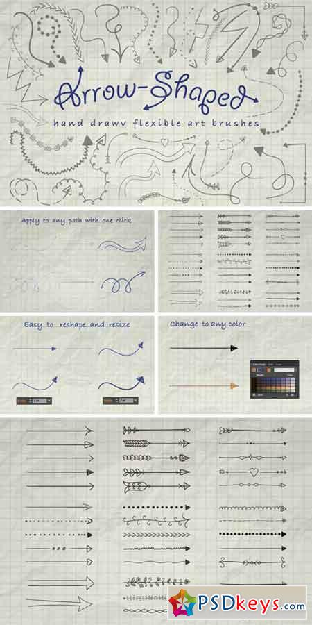 Illustrator Arrow-Shaped Art Brushes 788011