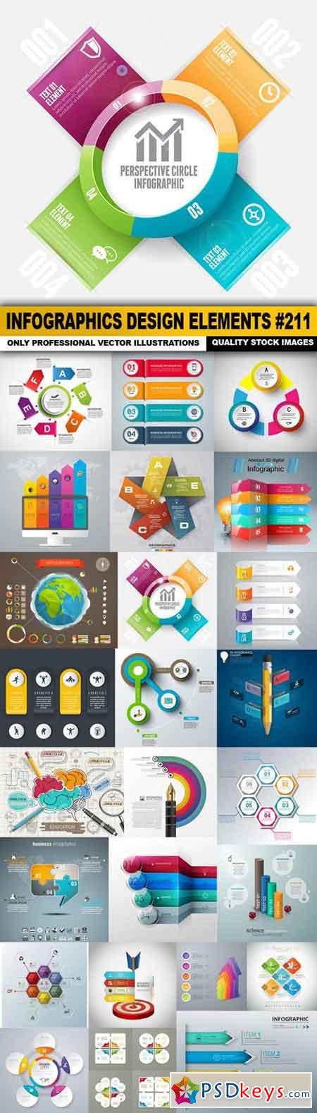 Infographics Design Elements #211 - 25 Vector
