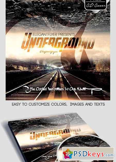 Underground CD Cover PSD Template