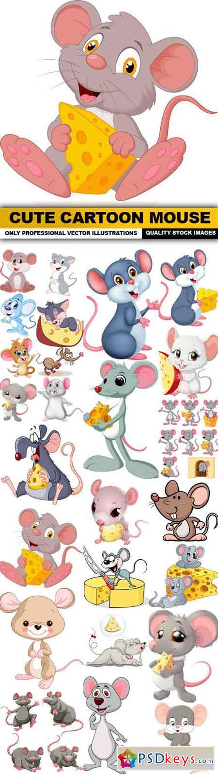 Cute Cartoon Mouse - 25 Vector
