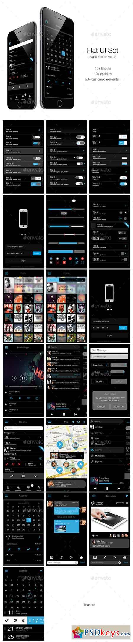 Flat UI Set Black Edition Vol. 2 5072374