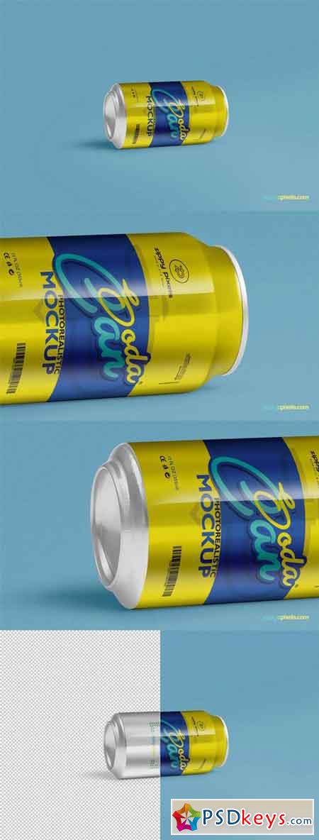 Cool Soft Drink Can Mockup PSD