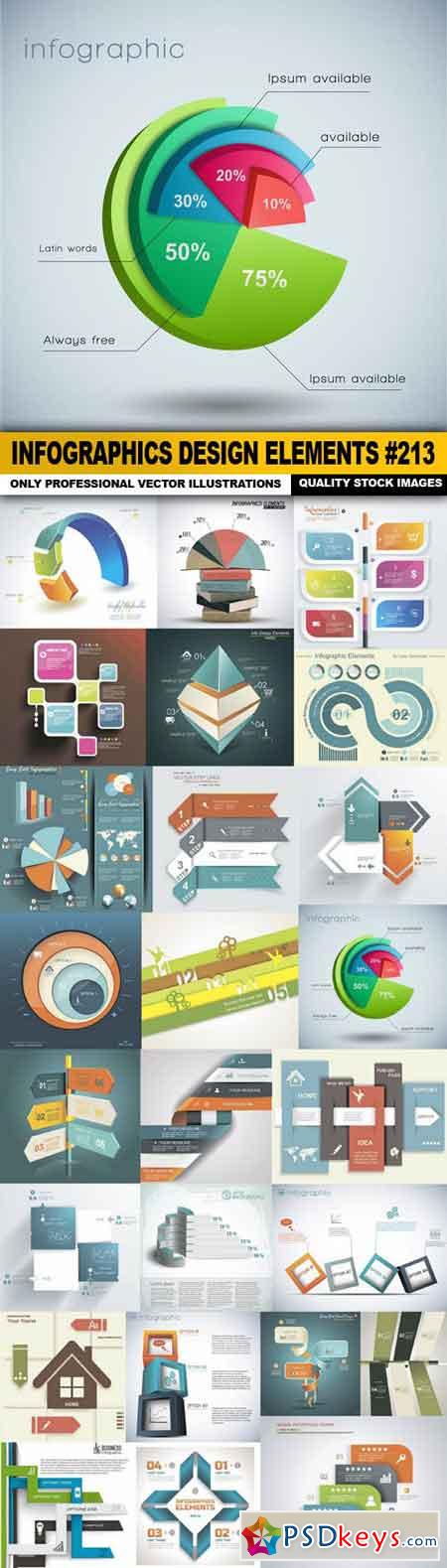 Infographics Design Elements #213 - 25 Vector