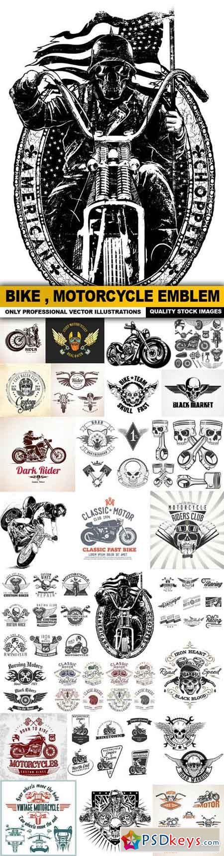 Bike , Motorcycle Emblem Collection - 26 Vector