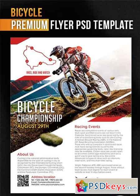 Bicycle Flyer V1 PSD Template + Facebook Cover