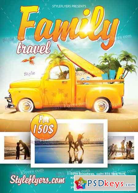 Family Travel PSD Flyer Template
