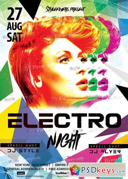 Electro Night PSD Flyer Template