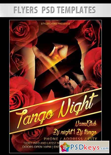 Tango Night Flyer PSD Template + Facebook Cover