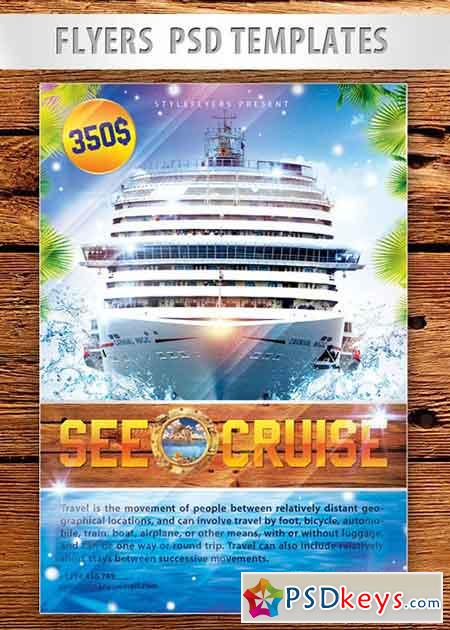 See Cruise Flyer PSD Template + Facebook Cover