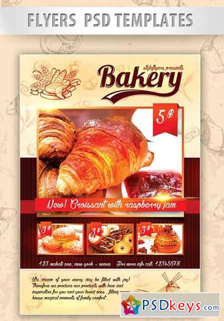 Bakery Flyer PSD Template + Facebook Cover