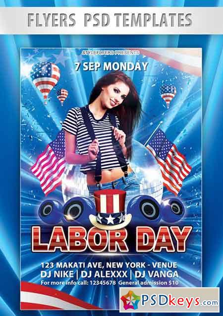 Labor Day Flyer PSD Template + Facebook Cover 3