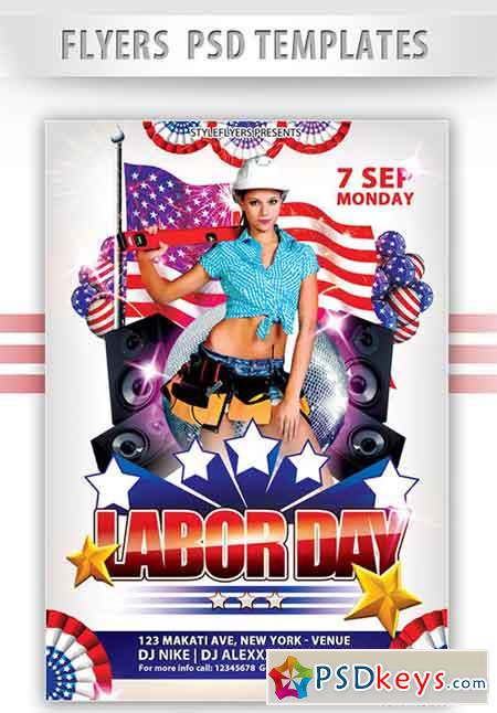 Labor Day Flyer PSD Template + Facebook Cover 2