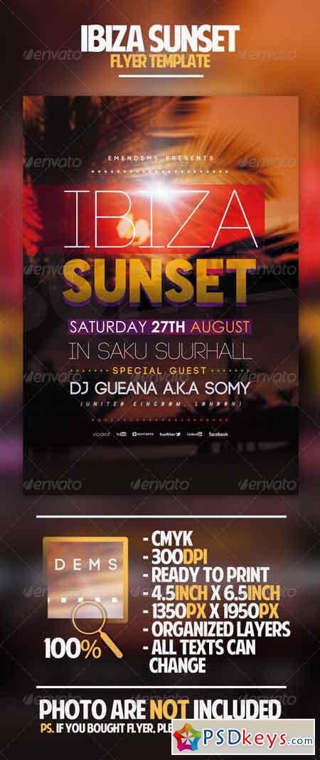 Ibiza Sunset Flyer Template 4570035