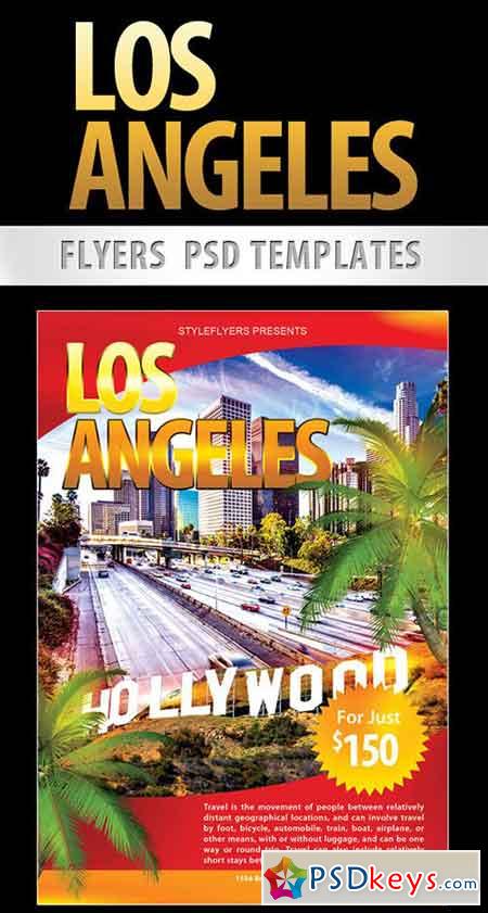 Los Angeles Flyer PSD Template + Facebook Cover