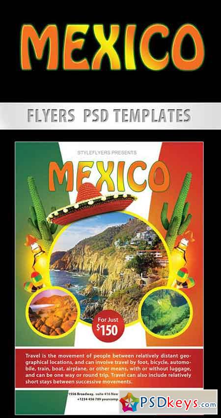 Mexico City Flyer PSD Template + Facebook Cover