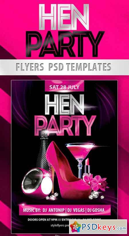 Hen-Party Flyer PSD Template + Facebook Cover