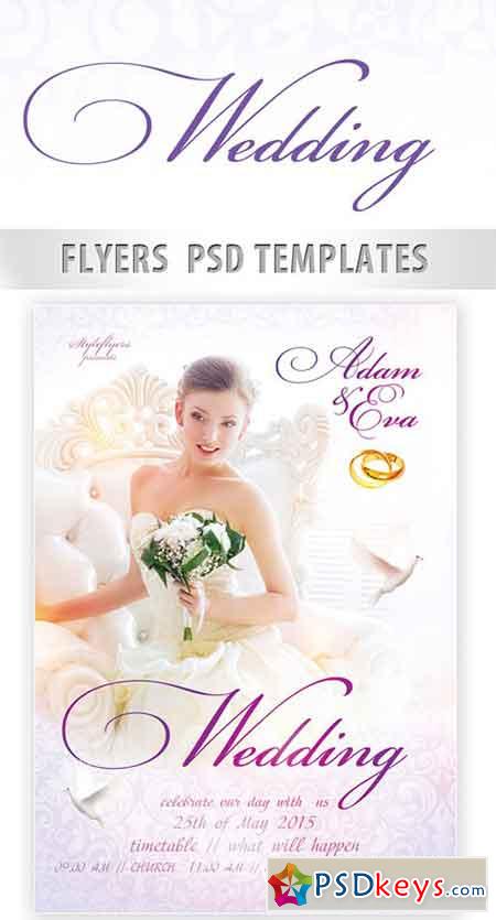 Wedding Flyer PSD Template + Facebook Cover 2